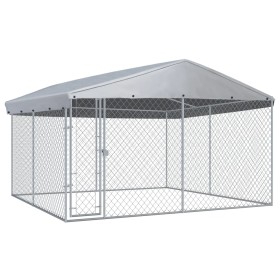 Perrera de exterior con techo 382x382x225 cm de vidaXL, Casetas y cercados para perros - Ref: Foro24-145029, Precio: 461,34 €...