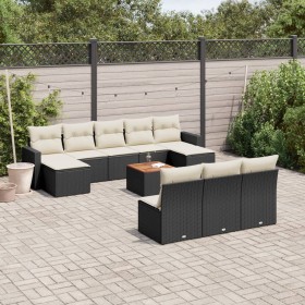 11-piece garden sofa set and black synthetic rattan cushions by , Garden sets - Ref: Foro24-3256658, Price: 579,67 €, Discoun...