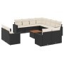 Gartensofa- und Kissenset 13-teilig aus schwarzem synthetischem Rattan von , Gartensets - Ref: Foro24-3256721, Preis: 872,36 ...