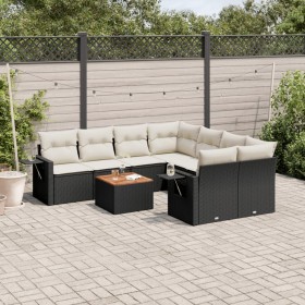 8-teiliges Gartensofa-Set und schwarze synthetische Rattankissen von , Gartensets - Ref: Foro24-3256819, Preis: 575,00 €, Rab...