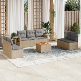 Gartensofa-Set mit beigem Kissenmix, 8-teilig aus PE-Rattan von , Gartensets - Ref: Foro24-3256850, Preis: 528,47 €, Rabatt: %