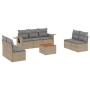 Gartensofa-Set mit beigem Kissenmix, 8-teilig aus PE-Rattan von , Gartensets - Ref: Foro24-3256850, Preis: 529,06 €, Rabatt: %