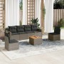 7-piece garden sofa set with gray PE rattan cushions by , Garden sets - Ref: Foro24-3256844, Price: 465,75 €, Discount: %