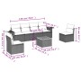 7-teiliges Gartensofa-Set mit grauen PE-Rattan-Kissen von , Gartensets - Ref: Foro24-3256844, Preis: 465,75 €, Rabatt: %