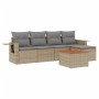 Gartensofa-Set mit beigem Kissenmix, 6-teilig, PE-Rattan von , Gartensets - Ref: Foro24-3256871, Preis: 421,38 €, Rabatt: %