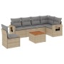 Gartensofa-Set mit beigem Kissenmix, 7-teilig aus PE-Rattan von , Gartensets - Ref: Foro24-3256920, Preis: 517,05 €, Rabatt: %