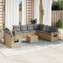 Gartensofa-Set mit beigen Kissen, 10-teilig, synthetisches Rattan von , Gartensets - Ref: Foro24-3256962, Preis: 776,75 €, Ra...