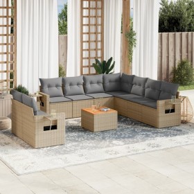 Gartensofa-Set mit beigen Kissen, 10-teilig, synthetisches Rattan von , Gartensets - Ref: Foro24-3256962, Preis: 771,99 €, Ra...