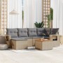 Gartensofa-Set mit beigem Kissenmix, 7-teilig aus PE-Rattan von , Gartensets - Ref: Foro24-3256997, Preis: 559,24 €, Rabatt: %