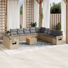 Garden sofa set with beige cushions mix 12 pieces PE rattan by , Garden sets - Ref: Foro24-3256976, Price: 951,52 €, Discount: %