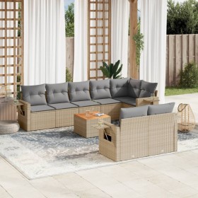 Gartensofa-Set mit beigem Kissenmix, 9-teilig aus PE-Rattan von , Gartensets - Ref: Foro24-3256983, Preis: 734,68 €, Rabatt: %