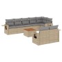 Gartensofa-Set mit beigem Kissenmix, 9-teilig aus PE-Rattan von , Gartensets - Ref: Foro24-3256983, Preis: 733,94 €, Rabatt: %