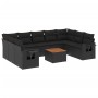 Set de sofás de jardín 10 pzas cojines ratán sintético negro de , Conjuntos de jardín - Ref: Foro24-3257035, Precio: 721,06 €...