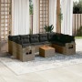 10-piece garden sofa set with gray synthetic rattan cushions by , Garden sets - Ref: Foro24-3257040, Price: 693,74 €, Discoun...