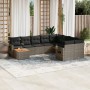 10-piece garden sofa set with gray synthetic rattan cushions by , Garden sets - Ref: Foro24-3257061, Price: 691,41 €, Discoun...