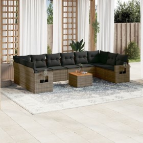 11-piece garden sofa set and gray synthetic rattan cushions by , Garden sets - Ref: Foro24-3257068, Price: 720,14 €, Discount: %