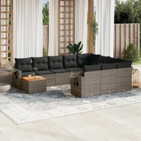 11-piece garden sofa set and gray synthetic rattan cushions by , Garden sets - Ref: Foro24-3257082, Price: 702,44 €, Discount: %