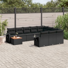 11-teiliges Gartensofa-Set und schwarze synthetische Rattankissen von , Gartensets - Ref: Foro24-3257077, Preis: 762,29 €, Ra...