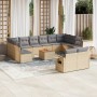 Gartensofa-Set mit beigem Kissenmix, 13-teilig, PE-Rattan von , Gartensets - Ref: Foro24-3257130, Preis: 940,47 €, Rabatt: %