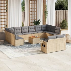 Gartensofa-Set mit beigem Kissenmix, 13-teilig, PE-Rattan von , Gartensets - Ref: Foro24-3257130, Preis: 948,04 €, Rabatt: %