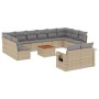 Gartensofa-Set mit beigem Kissenmix, 13-teilig, PE-Rattan von , Gartensets - Ref: Foro24-3257130, Preis: 940,47 €, Rabatt: %