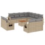 Gartensofa-Set mit beigem Kissenmix, 12-teilig aus PE-Rattan von , Gartensets - Ref: Foro24-3257158, Preis: 1,00 €, Rabatt: %