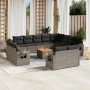 Garden sofa set with cushions 13 pieces gray synthetic rattan by , Garden sets - Ref: Foro24-3257166, Price: 1,00 €, Discount: %