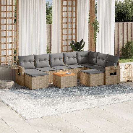 Garden sofa set with beige cushions 10 pieces synthetic rattan by , Garden sets - Ref: Foro24-3257179, Price: 682,88 €, Disco...