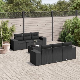 7-teiliges Garten-Essset und schwarze Kissen aus synthetischem Rattan von , Gartensets - Ref: Foro24-3254642, Preis: 563,99 €...