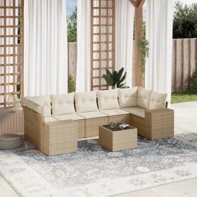 Gartensofa-Set mit beigen Kissen 8 Stück PE-Rattan von , Gartensets - Ref: Foro24-3254675, Preis: 623,68 €, Rabatt: %