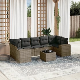 8-teiliges Gartensofa-Set und graue synthetische Rattankissen von , Gartensets - Ref: Foro24-3254677, Preis: 565,25 €, Rabatt: %