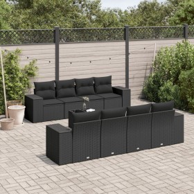 8-teiliges Gartensofa-Set und schwarze synthetische Rattankissen von , Gartensets - Ref: Foro24-3254682, Preis: 653,99 €, Rab...