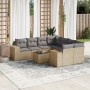 9-teiliges Gartensofa-Set mit beigen synthetischen Rattankissen von , Gartensets - Ref: Foro24-3254696, Preis: 731,15 €, Raba...