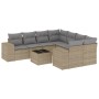 9-teiliges Gartensofa-Set mit beigen synthetischen Rattankissen von , Gartensets - Ref: Foro24-3254696, Preis: 731,15 €, Raba...