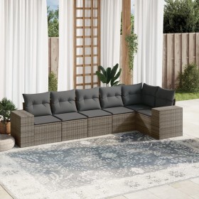 6-teiliges Gartenmöbel-Set und graue synthetische Rattankissen von , Gartensets - Ref: Foro24-3254927, Preis: 437,34 €, Rabat...