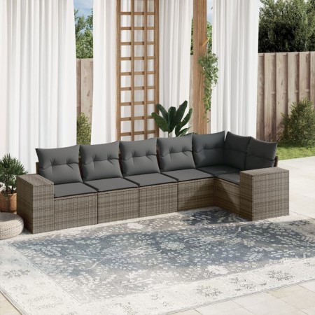 6-piece garden furniture set and gray synthetic rattan cushions by , Garden sets - Ref: Foro24-3254927, Price: 425,61 €, Disc...