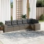 6-piece garden furniture set and gray synthetic rattan cushions by , Garden sets - Ref: Foro24-3254927, Price: 437,34 €, Disc...