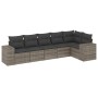 6-piece garden furniture set and gray synthetic rattan cushions by , Garden sets - Ref: Foro24-3254927, Price: 437,34 €, Disc...