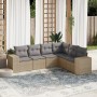 Gartensofa-Set mit Kissen, 6-teilig, beiges synthetisches Rattan von , Gartensets - Ref: Foro24-3254946, Preis: 498,44 €, Rab...