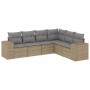 Gartensofa-Set mit Kissen, 6-teilig, beiges synthetisches Rattan von , Gartensets - Ref: Foro24-3254946, Preis: 498,44 €, Rab...