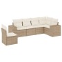 Gartensofa-Set mit Kissen, 6-teilig, beiges synthetisches Rattan von , Gartensets - Ref: Foro24-3254965, Preis: 568,39 €, Rab...