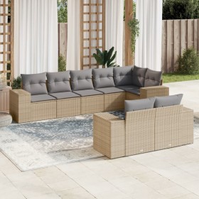 Gartensofa-Set mit beigen Kissen 8 Stück PE-Rattan von , Gartensets - Ref: Foro24-3255156, Preis: 730,38 €, Rabatt: %