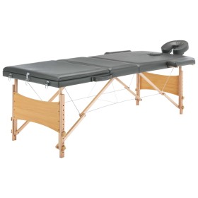 Massage table 3 zones anthracite wood structure 186x68 cm by vidaXL, massage tables - Ref: Foro24-110172, Price: 168,41 €, Di...