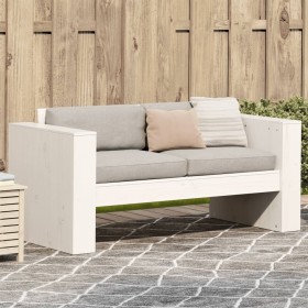 2 seater garden sofa solid white pine wood 134x60x62 cm by , Outdoor sofas - Ref: Foro24-832370, Price: 138,99 €, Discount: %