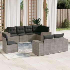 8-teiliges Gartensofa-Set und graue synthetische Rattankissen von , Gartensets - Ref: Foro24-3255177, Preis: 620,99 €, Rabatt: %