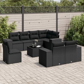 8-teiliges Gartensofa-Set und schwarze synthetische Rattankissen von , Gartensets - Ref: Foro24-3255182, Preis: 695,01 €, Rab...