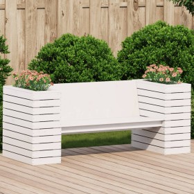 Bench with planters solid white pine wood 167.5x60x65 cm by , Outdoor sofas - Ref: Foro24-832544, Price: 197,61 €, Discount: %