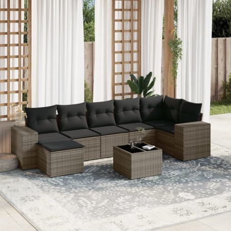 Set de sofás de jardín 8 pzas y cojines ratán sintético gris de , Conjuntos de jardín - Ref: Foro24-3255227, Precio: 542,99 €...