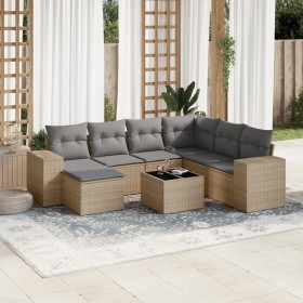 Gartensofa-Set mit beigen Kissen 8 Stück PE-Rattan von , Gartensets - Ref: Foro24-3255246, Preis: 595,99 €, Rabatt: %