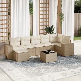 Gartensofa-Set mit beigen Kissen 8 Stück PE-Rattan von , Gartensets - Ref: Foro24-3255225, Preis: 617,62 €, Rabatt: %